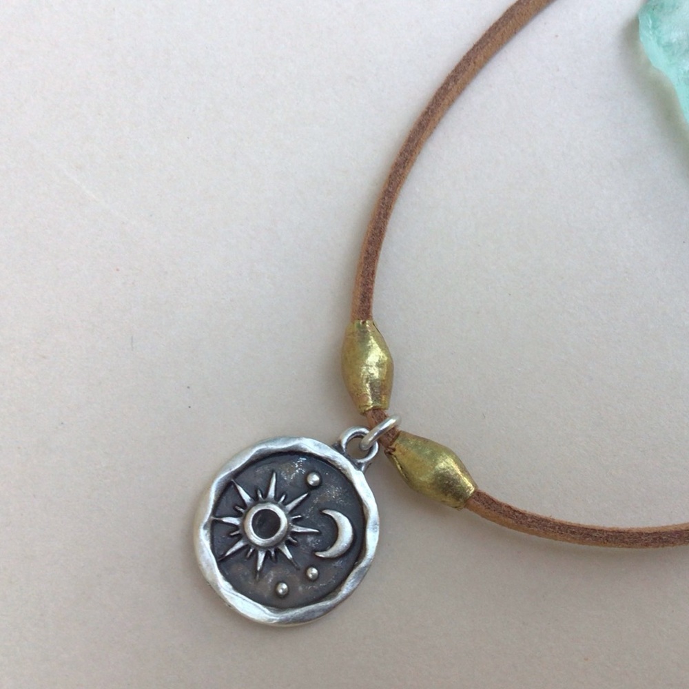Suede Cord Sundance Charm Necklace - Picture 6 of 12